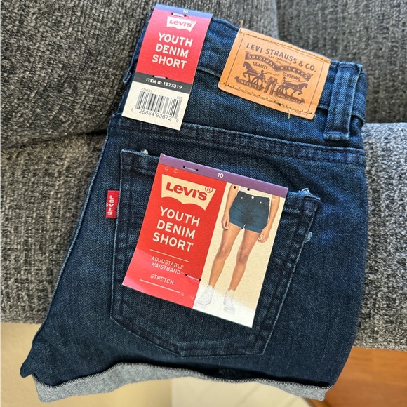 NWT Youth Denim Kids Girlfriend Dark Wash Shorts - Picture 5 of 9